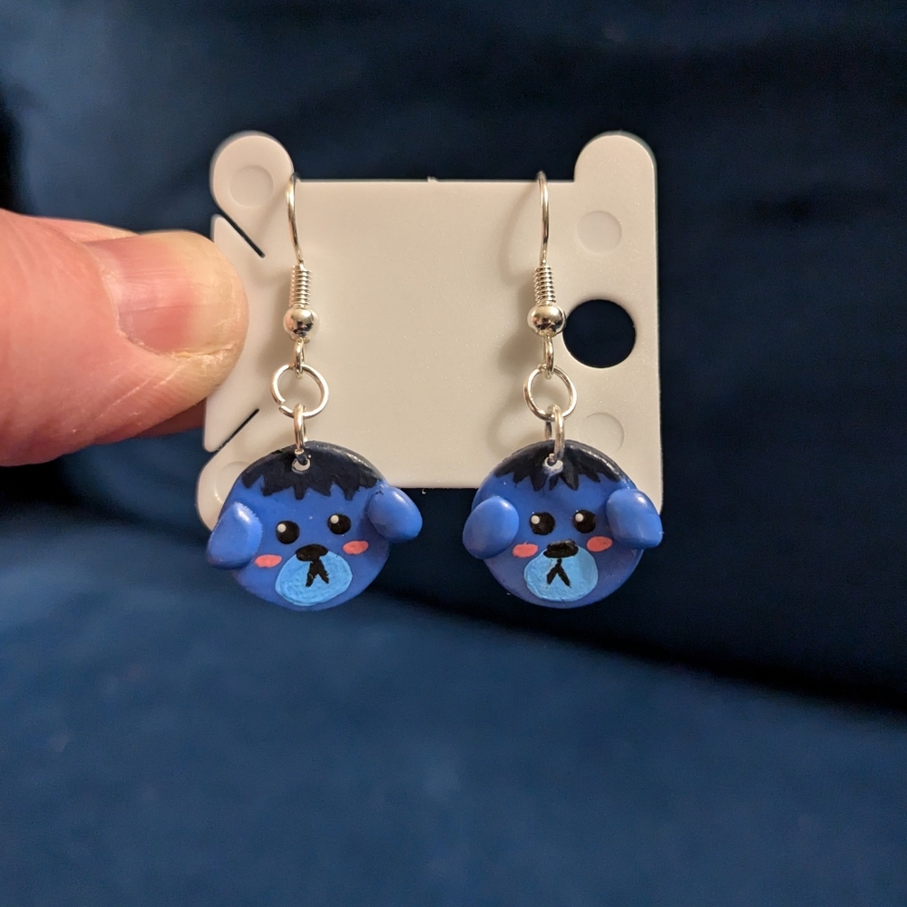 💙 Handmade Blueberry Dog Earrings 💙